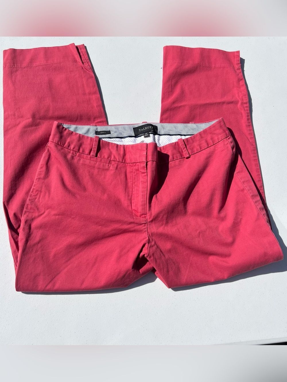 Talbots Straight-Leg Pants in Bright Coral